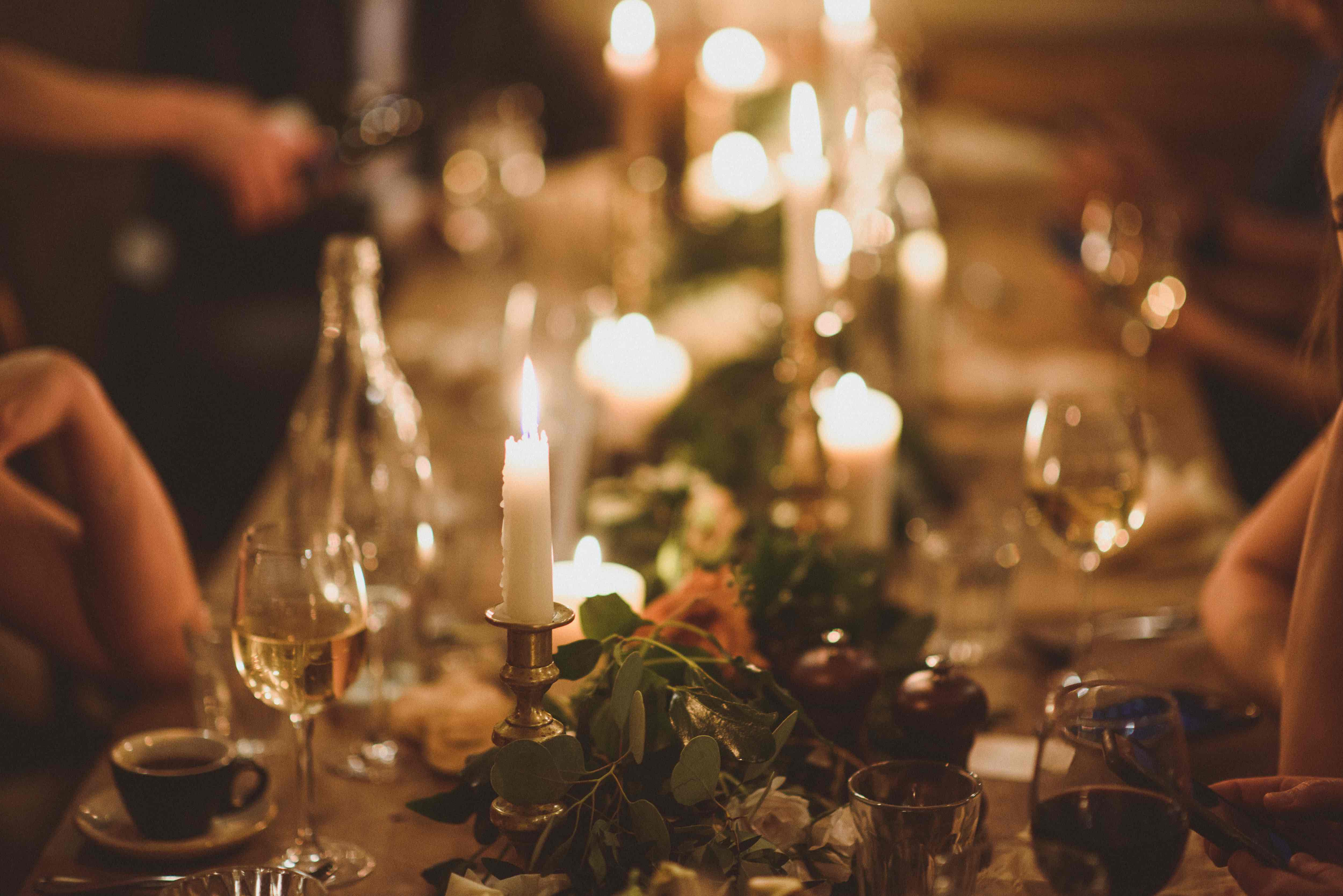 Good food, good company at this cosy winter wedding reception at The Orange Public House & Hotel