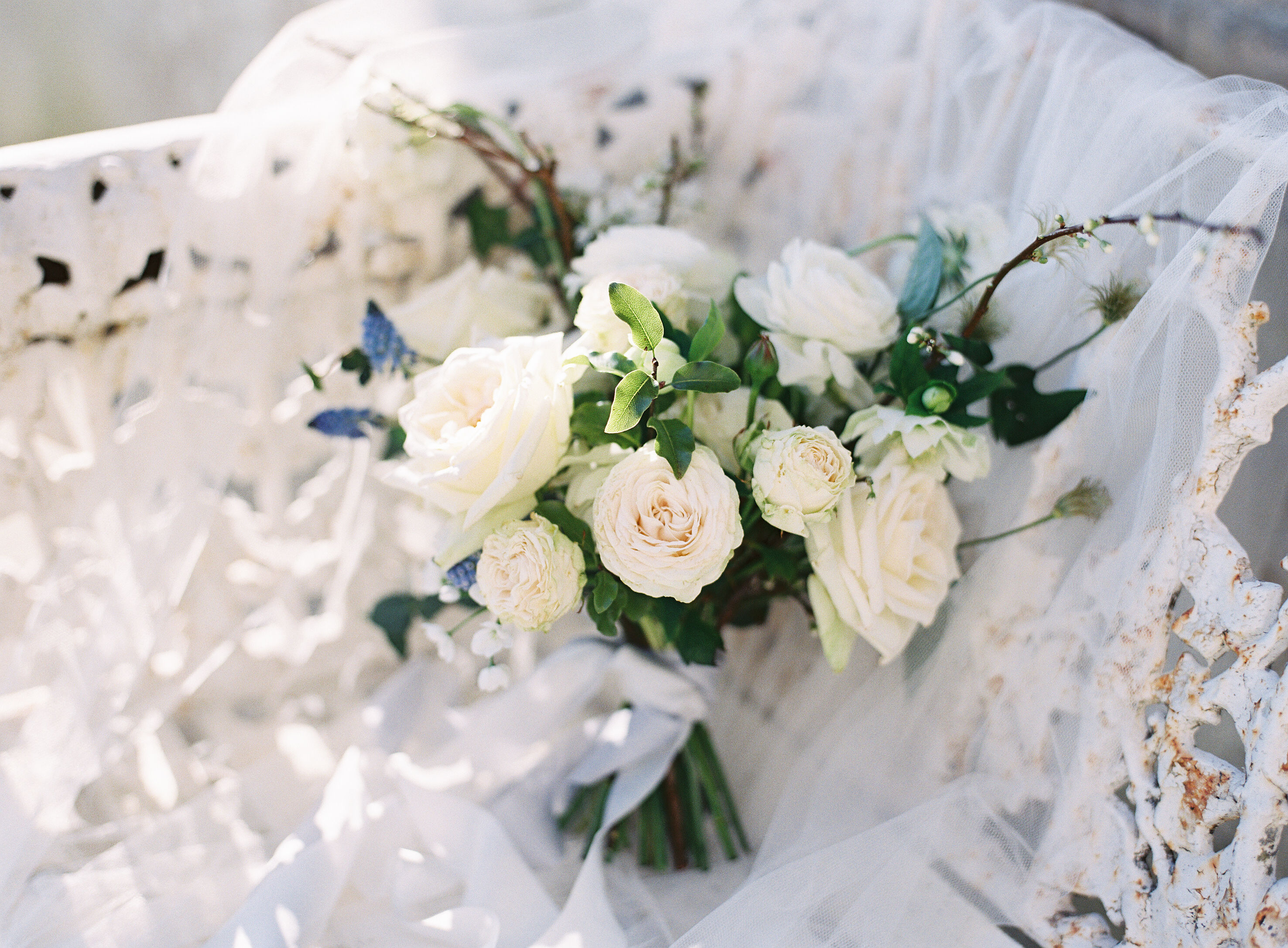 Dreamy organic florals in this bridal bouquet from Blue Sky Flowers for Spring wedding inspiration. Photo by Camilla Arnhold